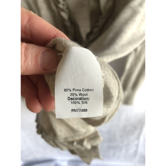 J. Crew Cotton/Wool/Silk, Double Gold Zipper Women's Beige Sweater Size Large - Picture 7 of 9